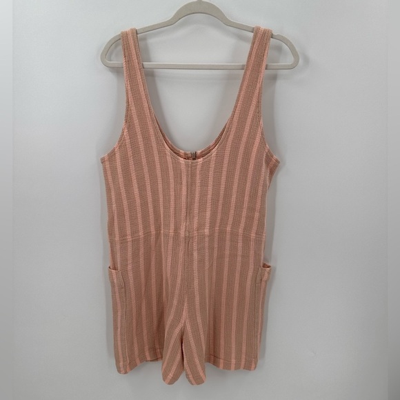 Anthropologie Pilcro Zip Front Stripe Shorts Romper Medium SAMPLE - Picture 4 of 4